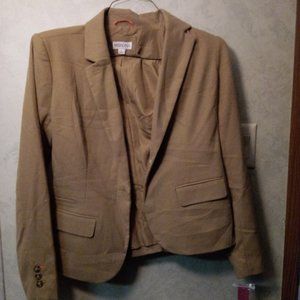 Women’s Target Merona Gazelle Brown Blazer with Orange Pop Under Collar Size 4
